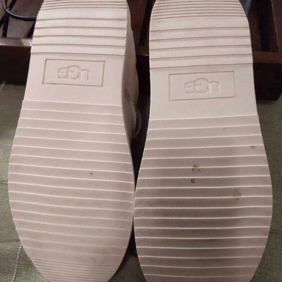 UGG Women's Alameda Leather Sneakers - Bright White - Size 6 - Picture 2 of 8